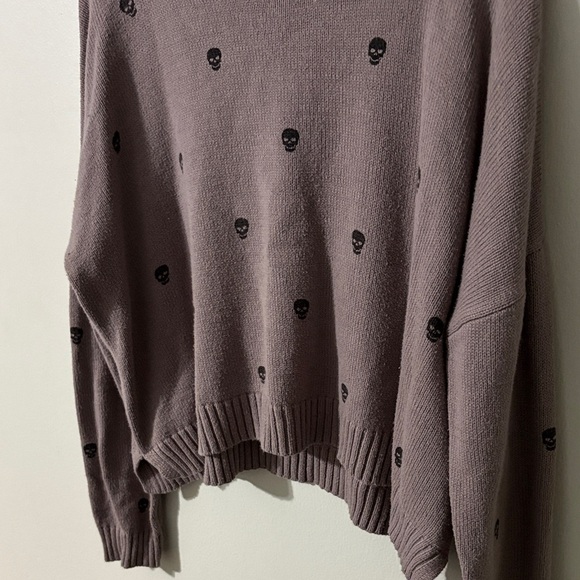 Sincerely Jules Lavender Sweater with Black Skull Accents - Picture 4 of 7